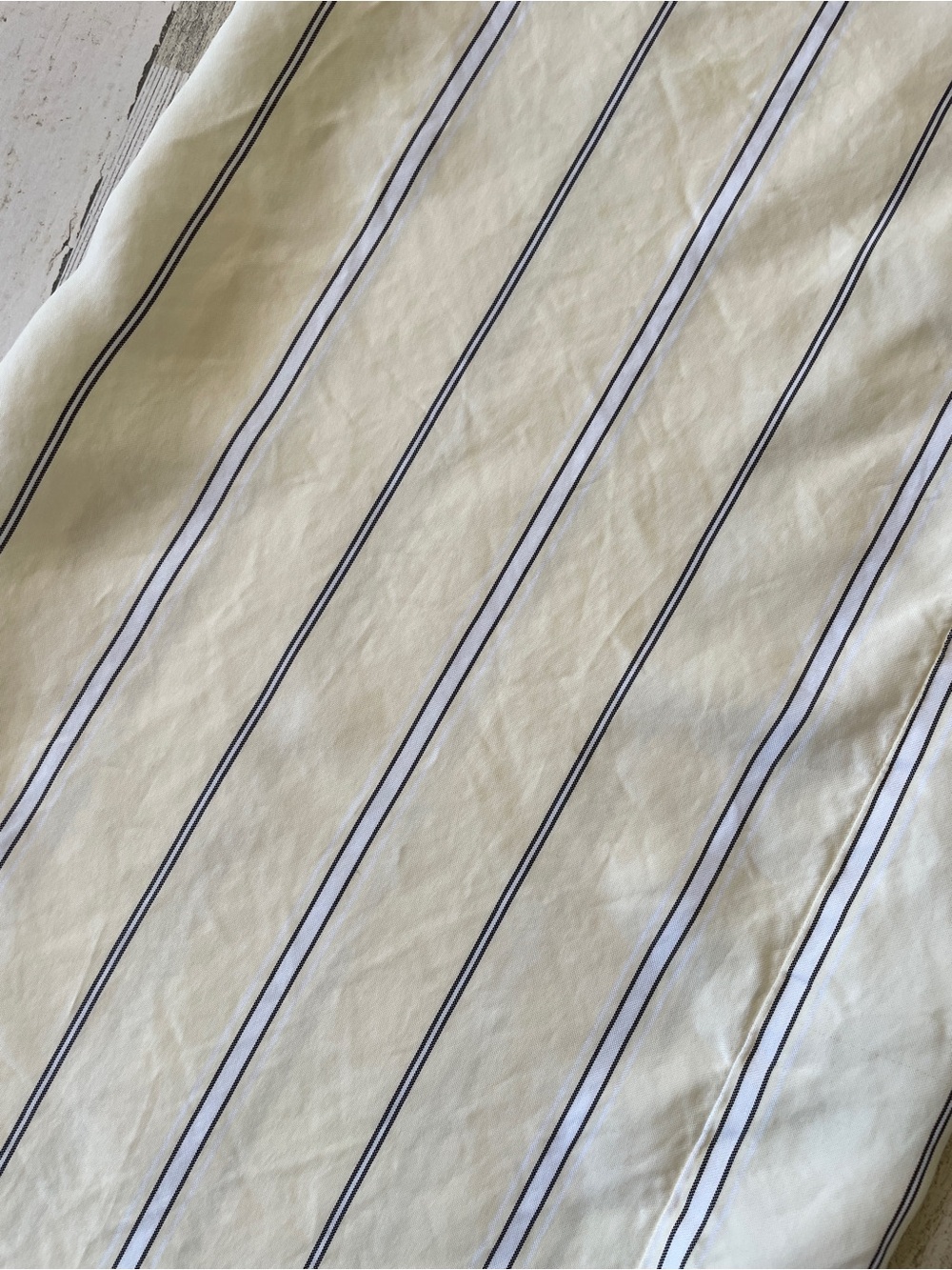 Derek Lam Light Yellow Wide-Leg Pants with Black & White Pinstripes SZ 8 EUC - Picture 8 of 15